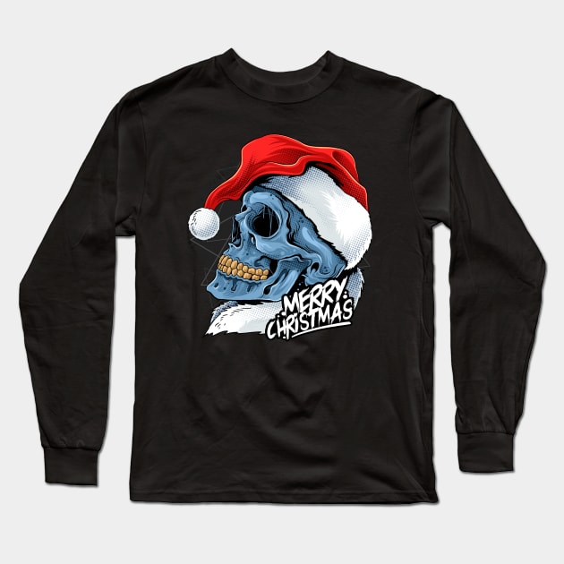 Marry Christmas Skeleton Long Sleeve T-Shirt by Seopdesigns